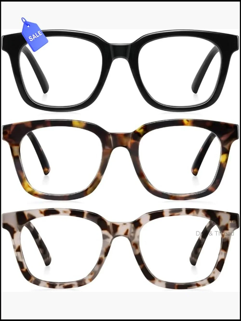 Reading Glasses Blue Light Blocking Square Readers Anti-Glare Computer